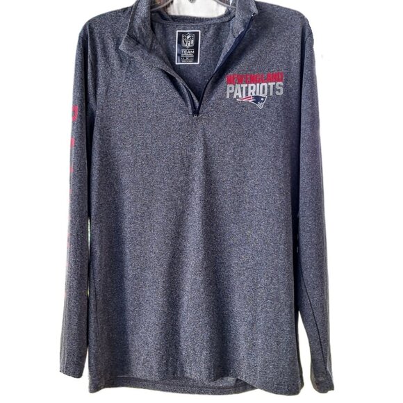 New England Patriots NFL Team Apparel New Era Men's Medium 1/4 Zip Med Shirt EUC - Picture 1 of 5